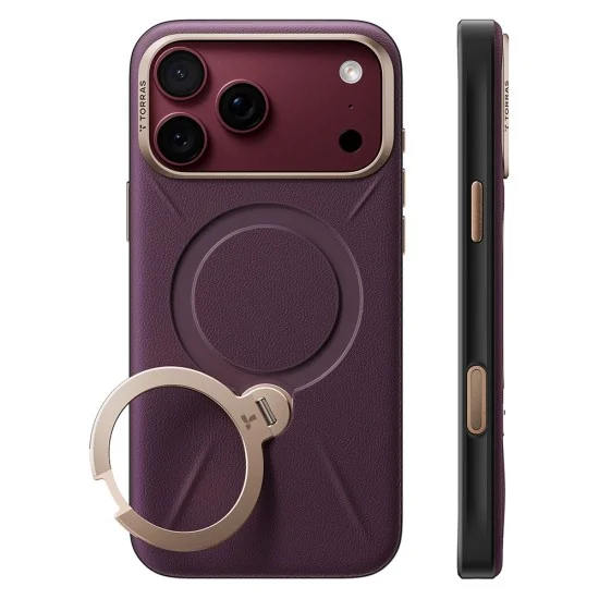 Кожен калъф Torras - QPRO Leather Series - iPhone 18 Pro Max / iPhone 17 Pro Max - Лилав