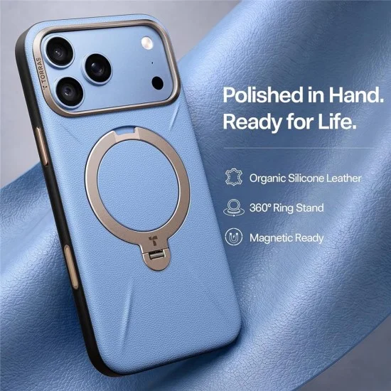 Кожен калъф Torras - QPRO Leather Series - iPhone 18 Pro Max / iPhone 17 Pro Max - Син
