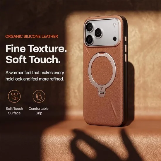 Кожен калъф Torras - QPRO Leather Series - iPhone 18 Pro / iPhone 17 Pro - Кафяв