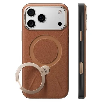 Кожен калъф Torras - QPRO Leather Series - iPhone 18 Pro / iPhone 17 Pro - Кафяв
