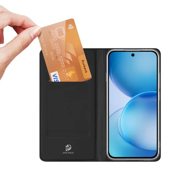 Кожен калъф тефтер Dux Ducis - Skin Pro - Oppo Reno16 F / Oppo Reno16 FS - Черен
