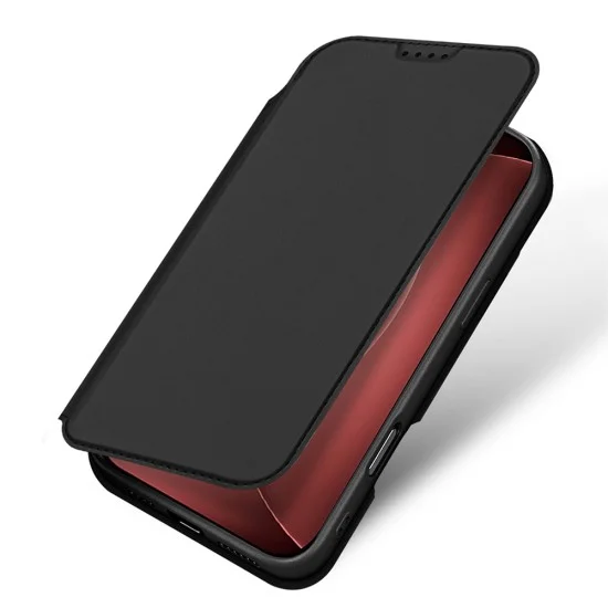 Кожен калъф тефтер Dux Ducis - Skin Pro - iPhone 18 Pro Max / iPhone 17 Pro Max - Черен