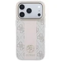 Кожен калъф Guess Leather 4G Stripe Round Classic Logo MagSafe (GUHMP18X6P4G4RCP) - iPhone 18 Pro Max / iPhone 17 Pro Max - Розов