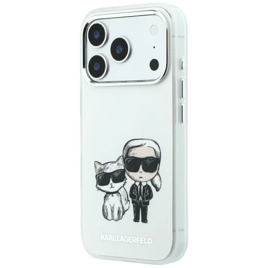 Кожен калъф Karl Lagerfeld Smooth Leather KC Bodies Sketch MagSafe (KLHMP18X6PWKCIDE) - iPhone 18 Pro Max / iPhone 17 Pro Max - Бежов