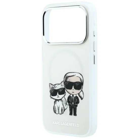 Кожен калъф Karl Lagerfeld Smooth Leather KC Bodies Sketch MagSafe (KLHMP18X6PWKCIDE) - iPhone 18 Pro Max / iPhone 17 Pro Max - Бежов