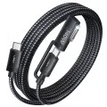 Магнитен кабел за данни 3 в 1 Lisen (YL0124070021) - Type-C към Type-C, 140W, 480Mbps, найлонова оплетка, 2m - Сив