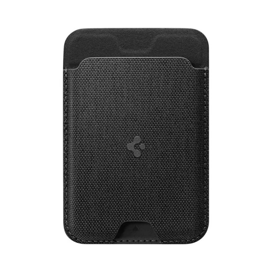 Магнитен портфейл Spigen MagFit Urban Fit (AFA11335) - побира до 5 карти, премиум устойчив на надраскване найлонов плат - Черен