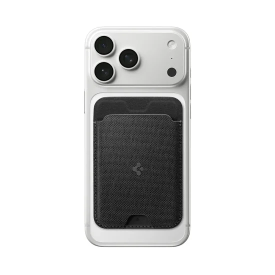 Магнитен портфейл Spigen MagFit Urban Fit (AFA11335) - побира до 5 карти, премиум устойчив на надраскване найлонов плат - Черен