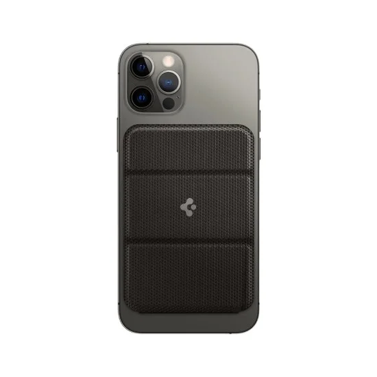 Магнитен портфейл Spigen Magnetic Wallet MagFit Smart Fold (AMP02766) - за 2 карти, сгъваема стойка, съвместим с MagSafe - Сив / Графит