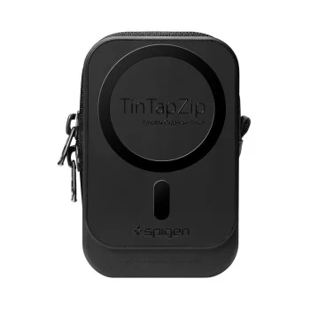 Магнитен портфейл Spigen TinTap ZIP MagFit 2 (AFA11564) - MagSafe портфейл с джоб за колан и джобове за карти - Черен