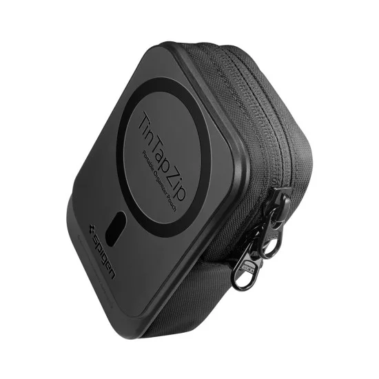 Магнитен портфейл Spigen TinTap ZIP MagFit 2 (AFA11564) - MagSafe портфейл с джоб за колан и джобове за карти - Черен
