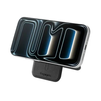 Магнитен портфейл и стойка Spigen Card Holder MagSafe Slim Fold Tripod S314-4 - за iPhone, MagSafe, PU кожа - Черен