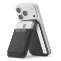 Магнитен портфейл и стойка Spigen Card Holder MagSafe Slim Fold Tripod S314-4 - за iPhone, MagSafe, PU кожа - Черен