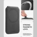 Магнитен портфейл и стойка Spigen Card Holder MagSafe Slim Fold Tripod S314-4 - за iPhone, MagSafe, PU кожа - Черен