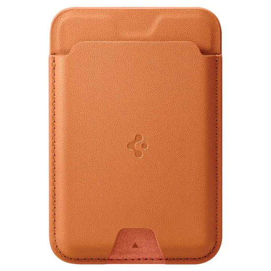 Магнитен портфейл за карти Spigen Valentinus Wallet MagFit - за 3 карти, PU кожа - Оранжев (Metallic Orange)