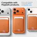 Магнитен портфейл за карти Spigen Valentinus Wallet MagFit - за 3 карти, PU кожа - Оранжев (Metallic Orange)