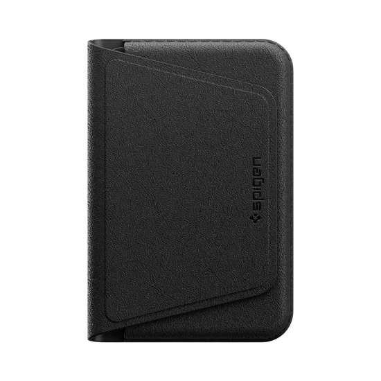 Магнитен портфейл с поставка MagSafe Valentinus S-2 (AFA11978), PU кожа, до 3 карти - Spigen - Черен