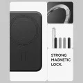 Магнитен портфейл с поставка MagSafe Valentinus S-2 (AFA11978), PU кожа, до 3 карти - Spigen - Черен