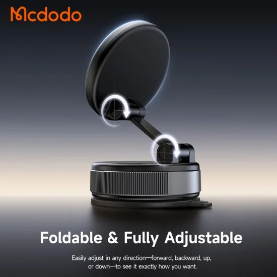 Магнитна стойка за кола Mcdodo (CM-8540) - за табло, с вакуумно захващане, сгъваем дизайн - Черна