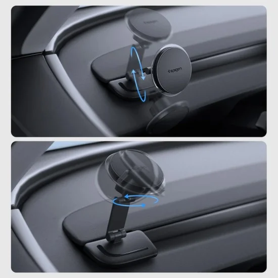 Магнитна стойка за телефон за автомобил Tesla Model Y / Model 3 / Model Y L, MagSafe, монтаж на въздуховод TAM110 (ACP11873) - Spigen - Черен