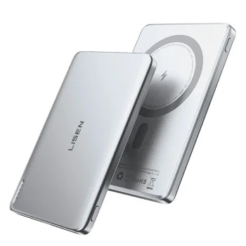 Магнитна външна батерия Lisen L601 Pro (YL0325090011) - Type-C, ултра тънка, литиево-полимерна технология, 15W, 5000mAh - Сив