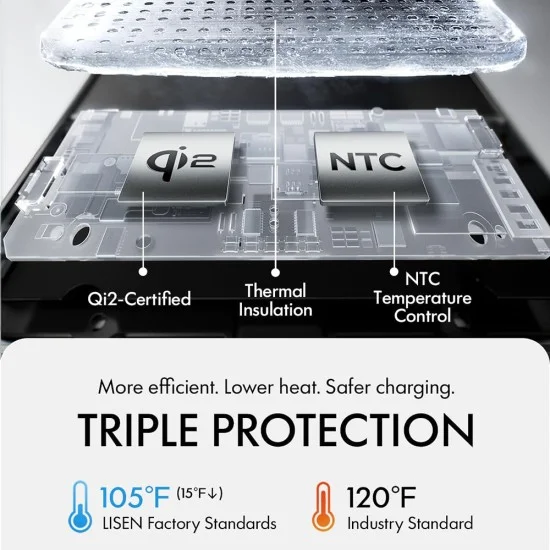 Магнитна външна батерия Lisen L601 Pro (YL0325090011) - Type-C, ултра тънка, литиево-полимерна технология, 15W, 5000mAh - Сив