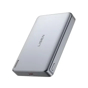 Магнитна външна батерия Lisen L601 Pro (YL0325100009) - Type-C, тънка, Qi2, литиево-полимерна технология, 27W, 10000mAh - Сив