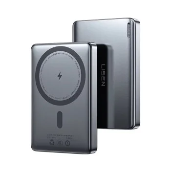Магнитна външна батерия Lisen L601 Pro (YL0325100009) - Type-C, тънка, Qi2, литиево-полимерна технология, 27W, 10000mAh - Сив