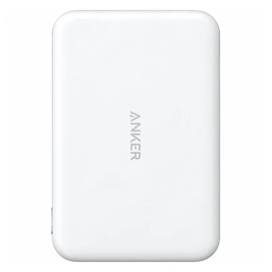Магнитна външна батерия Power Bank Magnetic MagGo Slim (A1664H21) - Type-C, 10000mAh, Бързо зареждане, Qi2 15W, Кабелно 30W - Anker - Бял