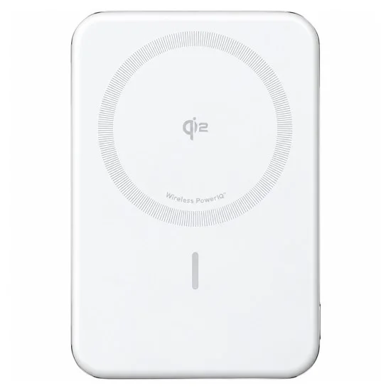 Магнитна външна батерия Power Bank Magnetic MagGo Slim (A1664H21) - Type-C, 10000mAh, Бързо зареждане, Qi2 15W, Кабелно 30W - Anker - Бял