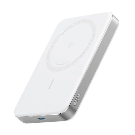 Магнитна външна батерия Power Bank Magnetic MagGo Slim (A1664H21) - Type-C, 10000mAh, Бързо зареждане, Qi2 15W, Кабелно 30W - Anker - Бял