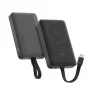 Магнитна външна батерия Power Bank WPB100L (CKWPB100LGLBK) - Вграден кабел, USB-C, Безжично 7.5W, 22.5W Кабелно, 10000mAh - Cuktech - Черен