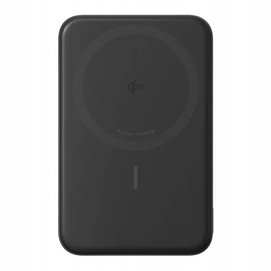 Магнитна външна батерия Power Bank MagGo (A1654G11) - за iPhone, Дигитален дисплей, Безжично зареждане, Стойка, 10000mAh, 15W - Anker - Черен