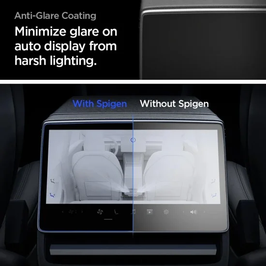 Матов стъклен протектор Spigen - Glas.tR Slim Anti-Glare Matte (AGL07586) - Tesla Model Y (2026/2025) / Model 3 (2026/2025/2024) - Прозрачен