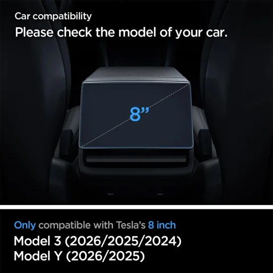 Матов стъклен протектор Spigen - Glas.tR Slim Anti-Glare Matte (AGL07586) - Tesla Model Y (2026/2025) / Model 3 (2026/2025/2024) - Прозрачен