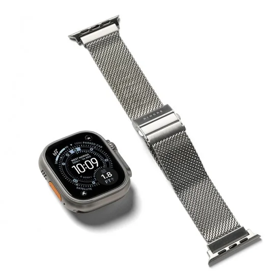 Метална каишка за Apple Watch 1/2/3/4/5/6/7/8/9/10/11/SE/SE 2/SE 3/Ultra 1/2/3/4 (42/44/45/46/49mm) Metal One Mesh - Ringke - Сребрист