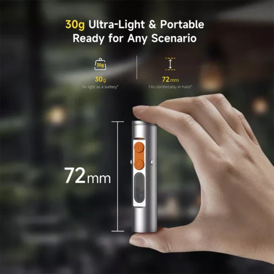 Мини фенерче 4в1 Deerma Mini Flashlight 4in1 (SD01) - магнитно, с щипка и разбивач за стъкло, 350lm - Сиво