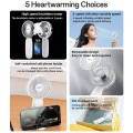 Мини вентилатор Yesido Mini Handheld Fan (YF15) - със стойка за телефон, 1200mAh - Черен