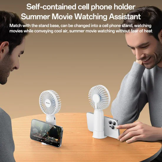 Мини вентилатор Yesido Mini Handheld Fan (YF15) - със стойка за телефон, 1200mAh - Черен