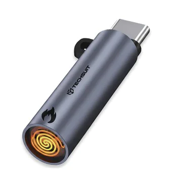 Мини запалка за цигари Techsuit SmokeX (ML1) - Type-C, 6W, Алуминиева, Портативна - Сива
