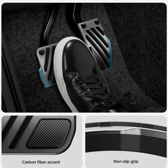 Накладки за педали за Tesla Model 3 / Model Y (Juniper) / Model Y L - Pedals Covers Performance Line Design TO200P (ACP11627) - Spigen - Сребрист
