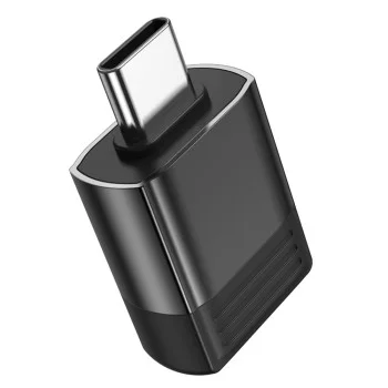 OTG адаптер Borofone (BV18) - Type-C (M) към USB 3.0 (F), функции за зареждане и трансфер на данни, Plug&Play, 4A - Черен