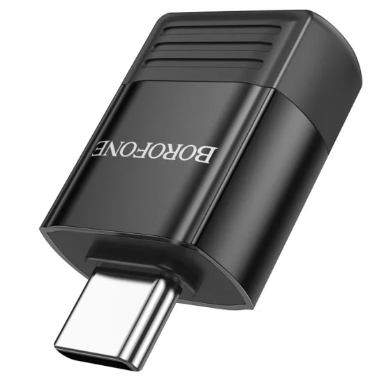 OTG адаптер Borofone (BV18) - Type-C (M) към USB 3.0 (F), функции за зареждане и трансфер на данни, Plug&Play, 4A - Черен