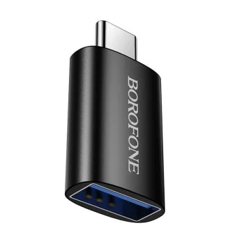 OTG адаптер Borofone (BV26C) - Type-C (M) към USB 3.0 (M), функции за зареждане и трансфер на данни, 5Gbps, 2A - Черен