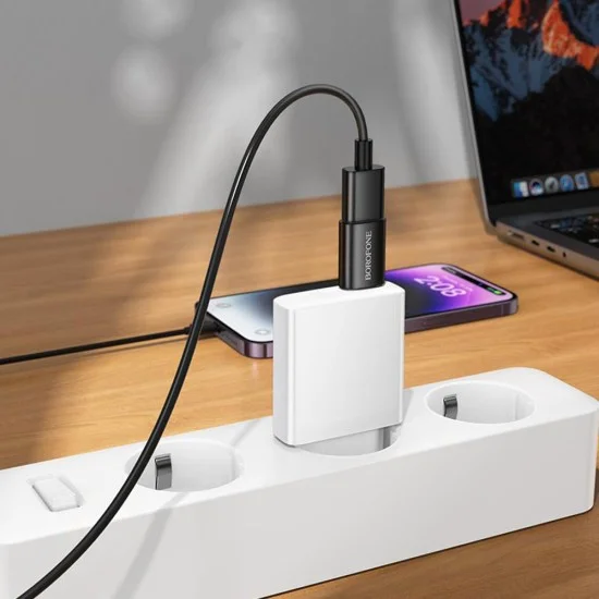 OTG адаптер Borofone (BV26C) - Type-C (M) към USB 3.0 (M), функции за зареждане и трансфер на данни, 5Gbps, 2A - Черен