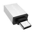 OTG адаптер Borofone (BV3) - Type-C (M) към USB-A (F), функции за зареждане и трансфер на данни, алуминиев, 5Gbps - Сребрист