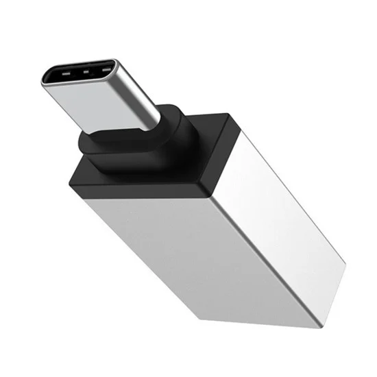 OTG адаптер Borofone (BV3) - Type-C (M) към USB-A (F), функции за зареждане и трансфер на данни, алуминиев, 5Gbps - Сребрист