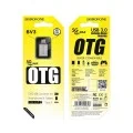 OTG адаптер Borofone (BV3) - Type-C (M) към USB-A (F), функции за зареждане и трансфер на данни, алуминиев, 5Gbps - Сребрист