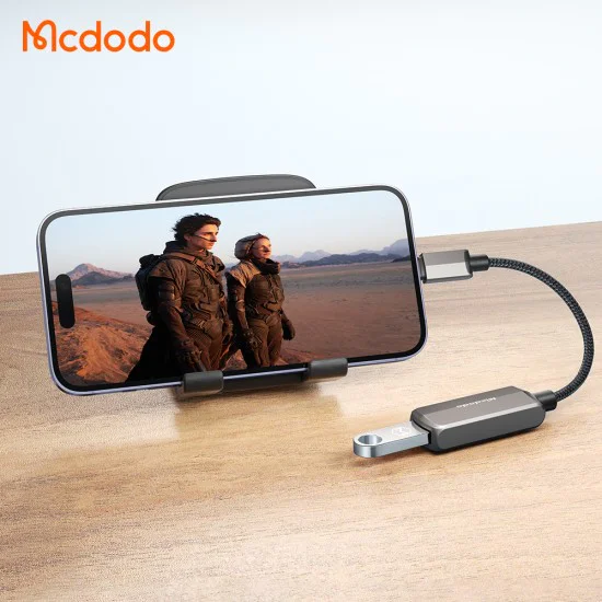 OTG адаптер (CA-2690) - Mcdodo - Lightning към USB + Lightning порт за зареждане, 2.4A - Тъмносиво