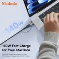 OTG адаптер Mcdodo (OT-8850) - Type-C към MagSafe 3, 140W, алуминиева сплав, LED индикатор, за MacBook Air/Pro - Черен
